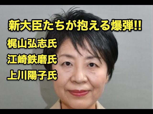 新大臣たちが抱える爆弾!!梶山弘志・江崎鉄磨・上川陽子